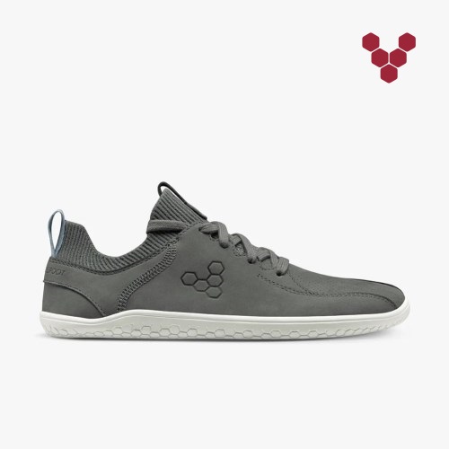 Vivobarefoot Primus Knit Lux II Womens Trainers Grey UK VJAG